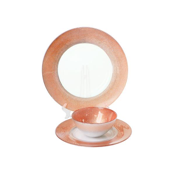 Hand Made Embossed Lead Free Glass Charger Plates , 33cm Crystal Glass Plates for Party Wedding