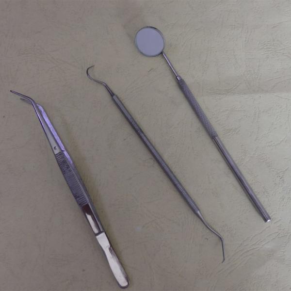 Gancho dental do cuidado de Kit Teeth Hygiene Explorer Probe da ferramenta da higiene de 3 instrumentos orais dos grupos