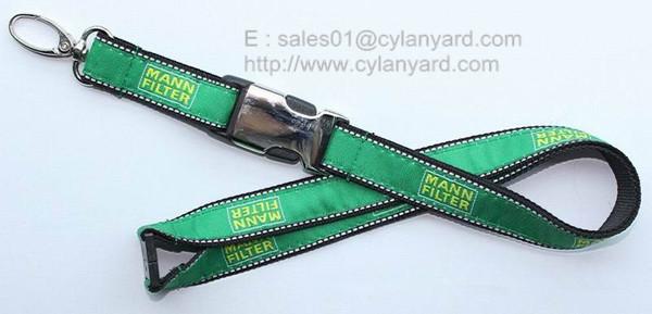 High Graded Jacquard Label Overlaid Lanyard With Metal Detachable Release Buckle
