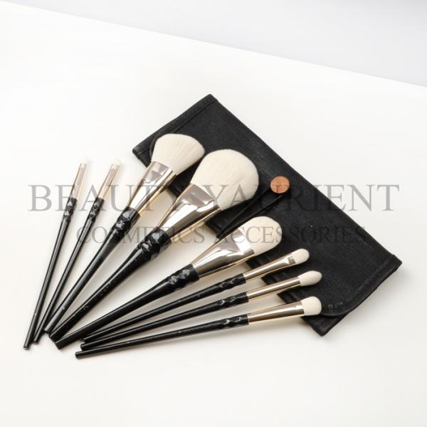 Cheek Full Face Makeup Brush Set 8pcs Fish Scale Shaped Aluminum Ferrule