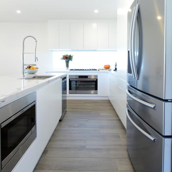 Australian Style Matt White PVC Kitchen Cabinet Furniture Modern Islands