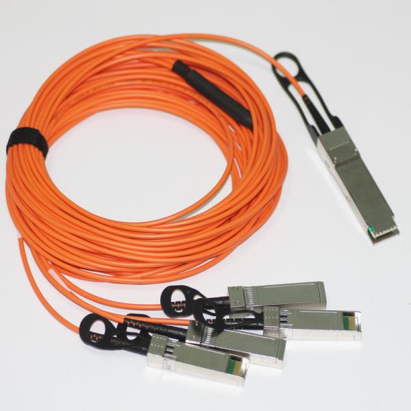 MMF Active Optical Fan Out Cable 40G QSFP+ To 4 SFP+ AOC  OM2 OD 3.0mm