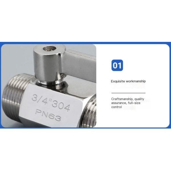SS304 SS316 Stainless Steel Mini Ball Valve Female to Male Threaded Female Thread 90° Handle Water Gas Shut-off Valve