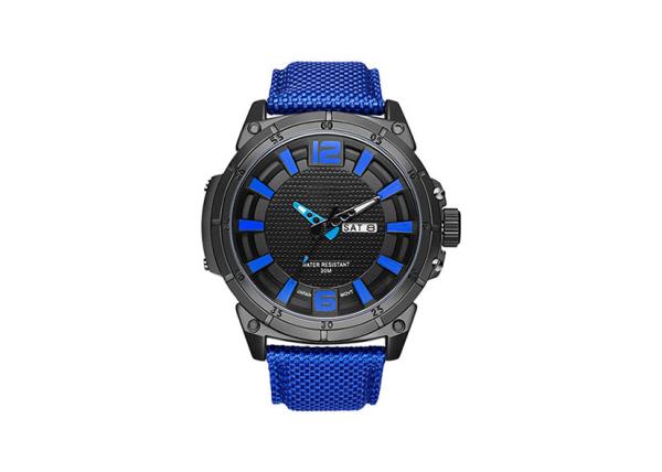 Genuine Leather Strap Alloy Case Watch Waterproof Quartz 52mm Case Diameter