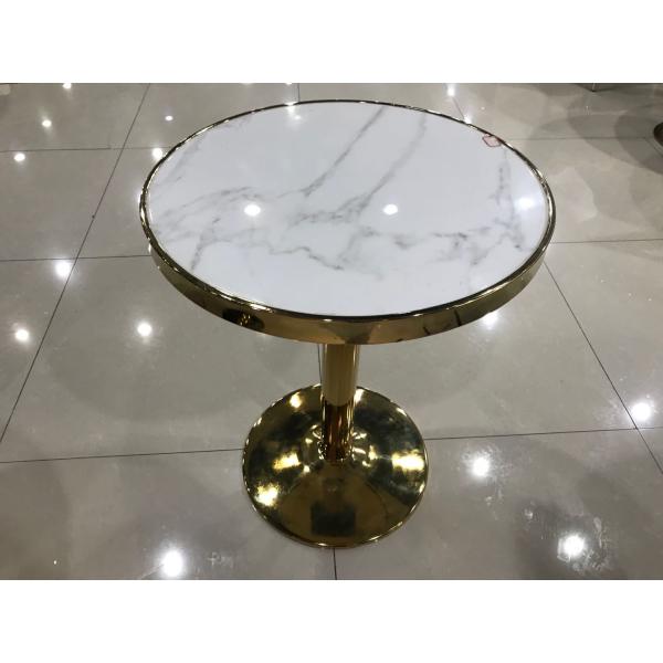 Smooth Hand Feeling 70cm 75cm Wrought Iron Marble Coffee Table