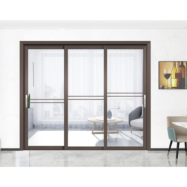 Thermal Break Aluminium Sliding Doors Internal Three Tracks With Anti mosquito Screen