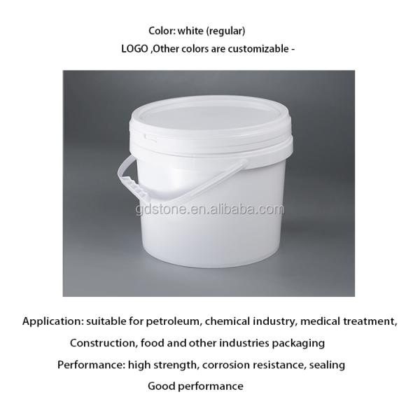 22.2cm White Five Gallon Buckets With Lid Corrosion Resistant