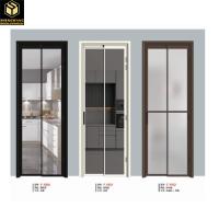 Puertas de vidrio correderas de aluminio negro grande a prueba de fuego Puertas de vidrio de aluminio comercial