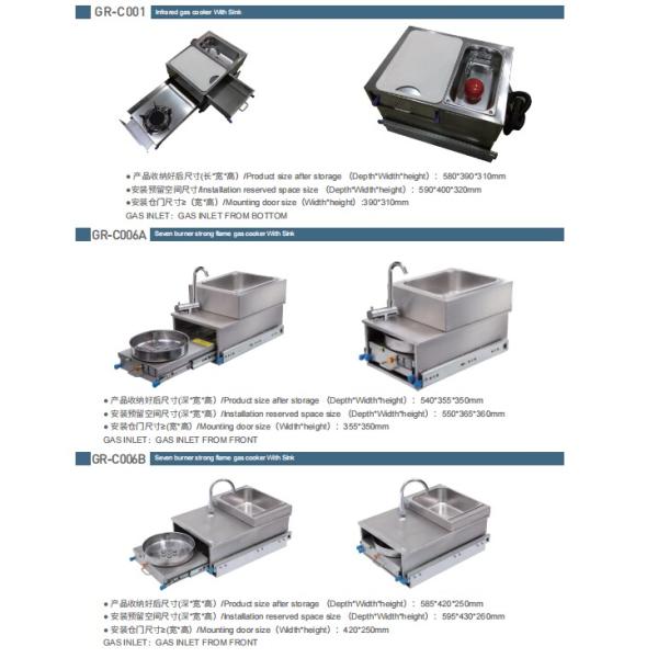 JP Caravan Kitchen Stove LPG Cooker in RV Yacht RV Motorhomes Kitchen Gas Stove