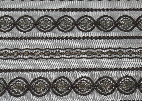High Tenacity Metallic Lace Mesh Fabric For Upholstery 150cm Width CY-LW0208