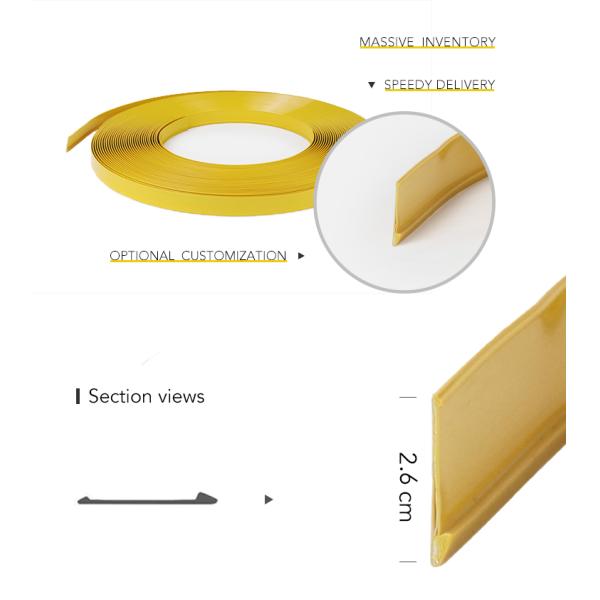 Arrow Shape Yellow Color Plastic Aluminum Trim Cap Covering 1 Inch Good Flexibility