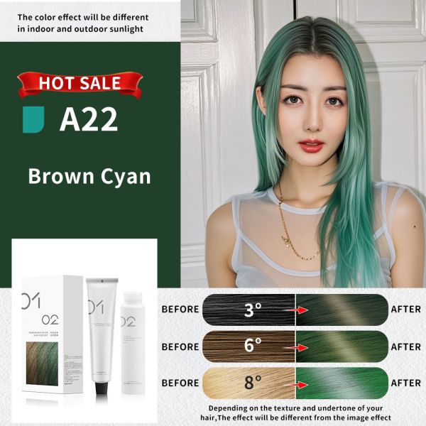 Kit de crème colorante pour cheveux à domicile sans ammoniaque avec crème pré-oxydante