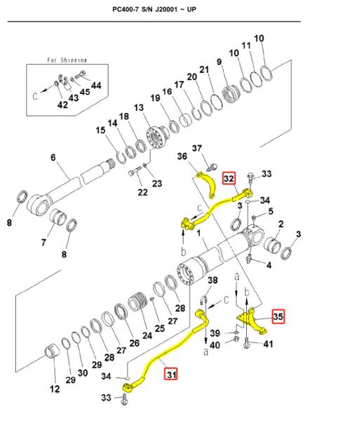 PC400 PC450 Excavator Hydraulic Distribution Valve Iron Pipe For Energy Mining