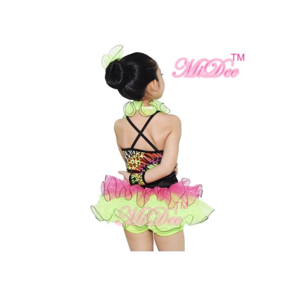 Decorative Border Halter Ballet Dance Costume Multicolor Tutu Party Dress