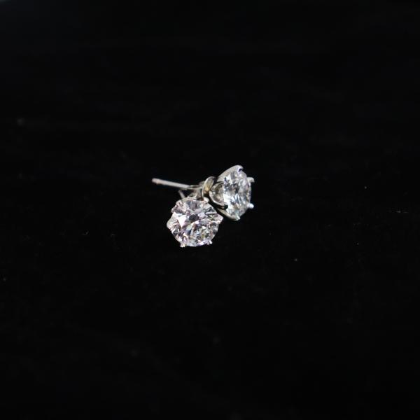 Wholesale 18K White Gold Plated 1CT Lab Diamond Stud Earring Fashion Jewelry for Weddings & Parties Rhodium Setting