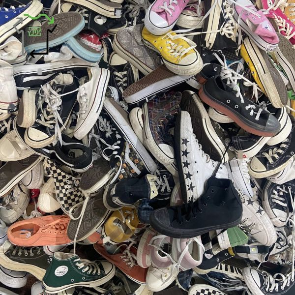 Bulk Bales Nylon Canvas Used Shoes Trendy Second Hand Brand Shoes Street Wear