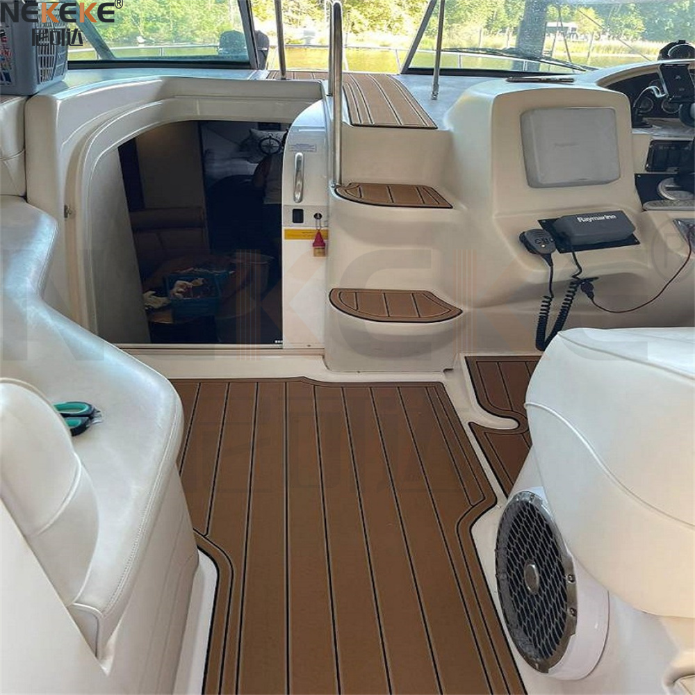 1999 Cruiser Yachts 3870 Express Swim Platform Cockpit EVA Faux Teak Deck Mat Marine Flooring Pad