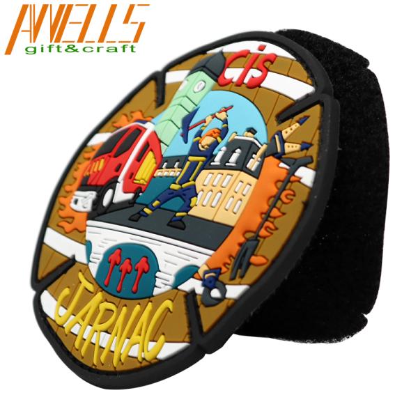 France Fire Velcro Hook Loop Backing Soft Rubber Pvc Patch
