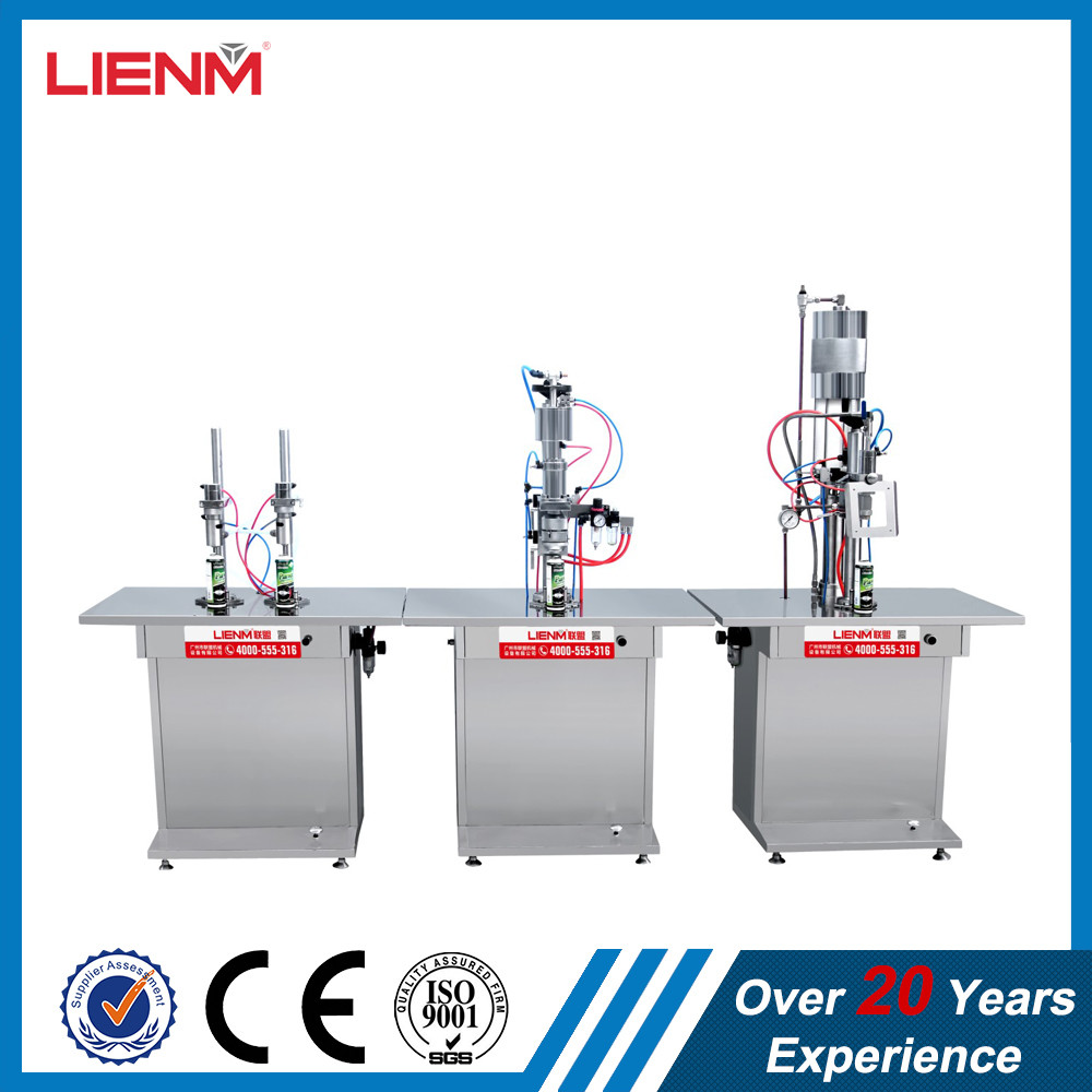 3 in 1 Full Pneumatic Snow Spray Pesticide Filling Line Packing Machine Pneumatic Hair Spray/Shaving Gel/Foam Aerosol