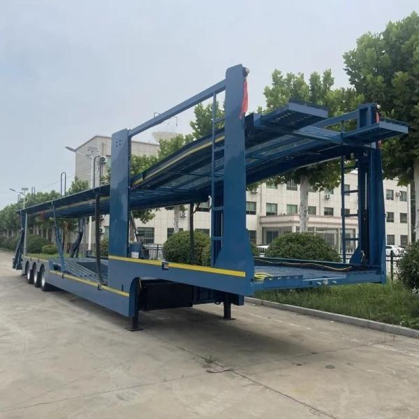 Remolque de semirremolque para transporte de vehículos de 3 ejes y doble piso para SUV/ORV/CUV/MPV