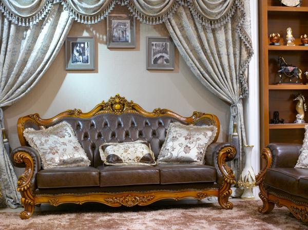 Single CE Genuine Synthetic Leather Antique Style Loveseat Livingroom Furniture Sofa
