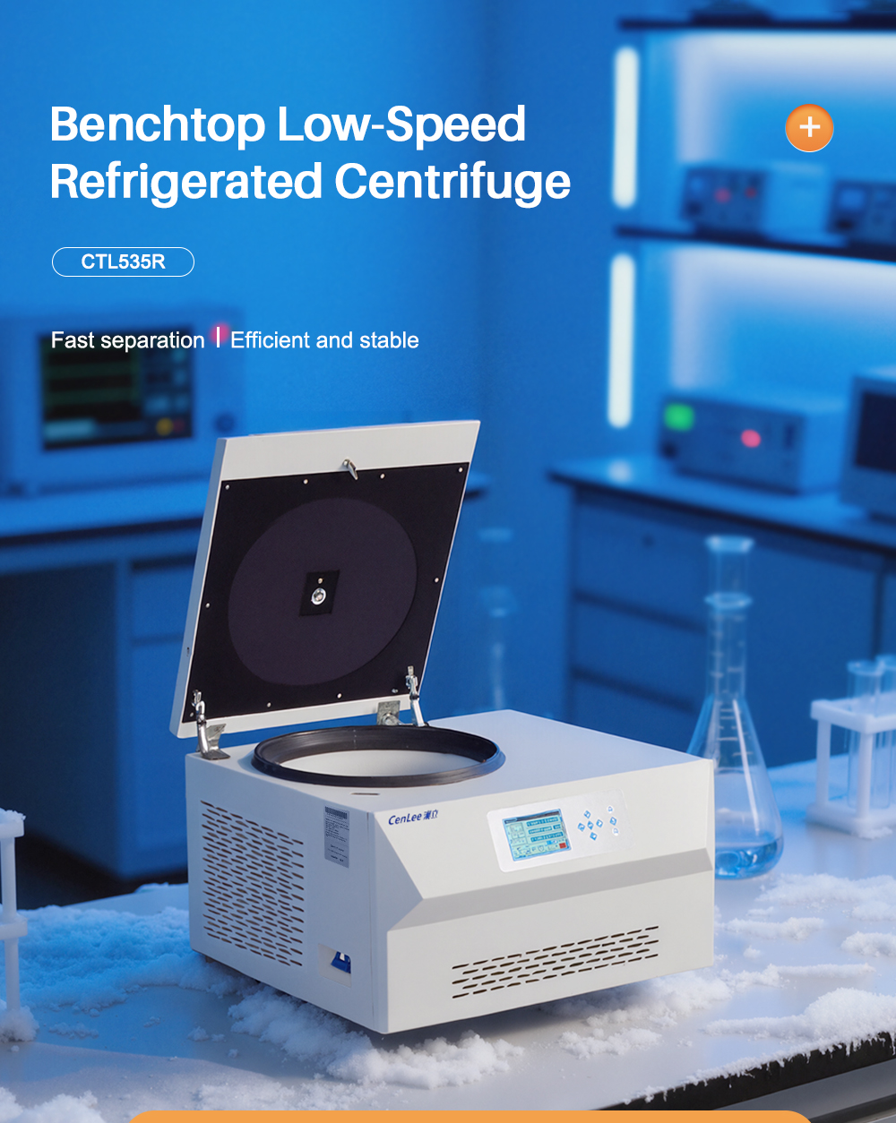 CE Certified T55R Continuous Refrigerated Centrifuge 4x750ml Swing Rotor Low Speed Centrifuge for Oil Seperation Industrial Use