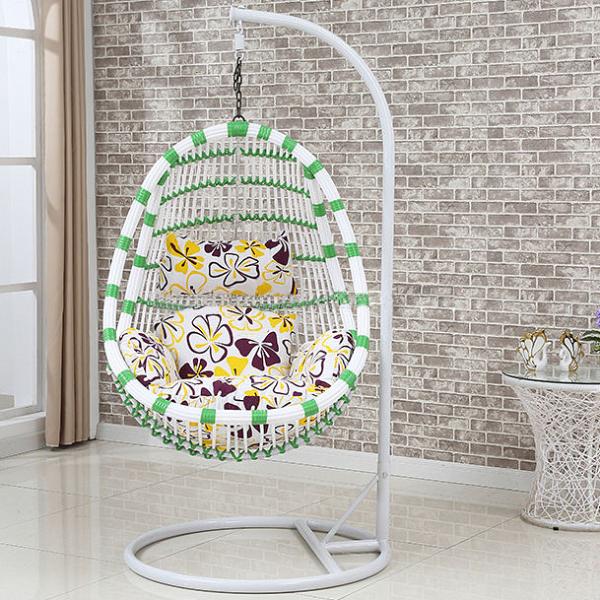 Modern Design Style Metal Frame Single Hanging Chair for Indoor or Outdoor Spaces
