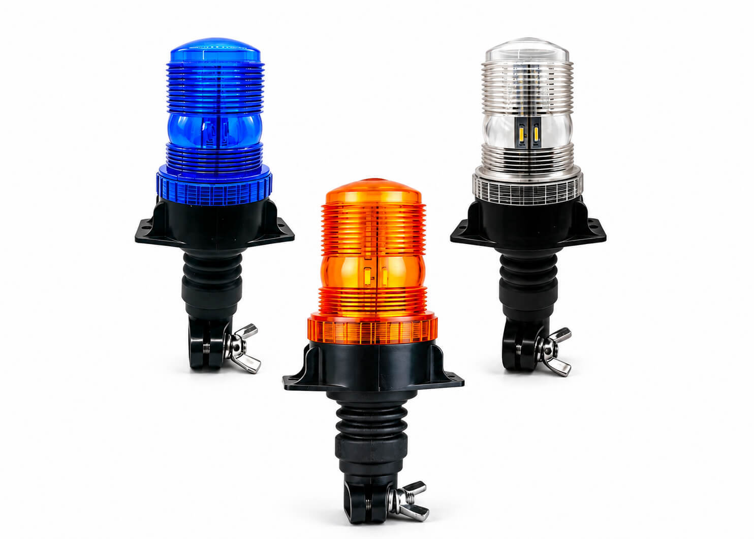 12V 24V LED Strobe Warning Beacon Light Amber Blue White Flexible Mount For