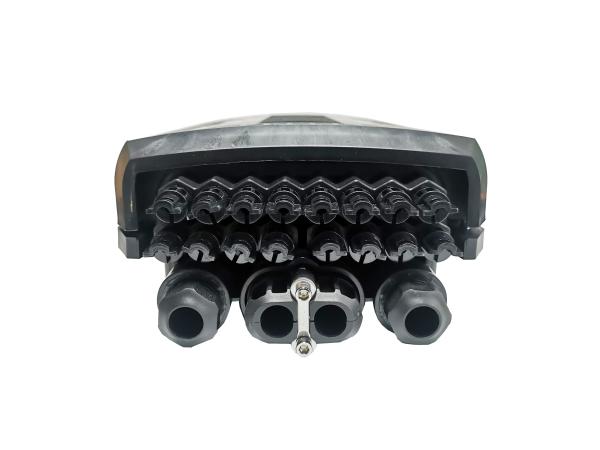 Do divisor exterior preto dos PP do fechamento da tala da fibra ótica do cabo pendente de IP68 16Ports FTTH fechamento comum