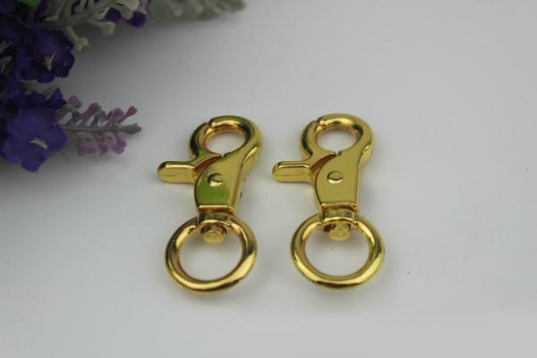 OEM/ODM zinc alloy 13 mm round eye bolt metal dog leash lobster claw swivel snap hook rose for bag accessories