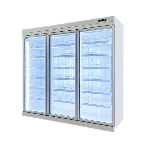 Commercial -18C Self - Contained Upright Display Glass Door Freezer For Frozen Food