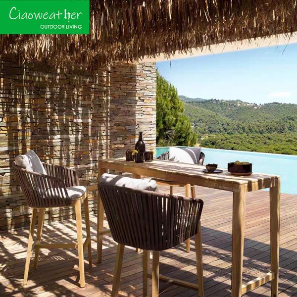 Outdoor Furniture Woven Rope Dining Chair for Customized Color Hotel Courtyard Garden