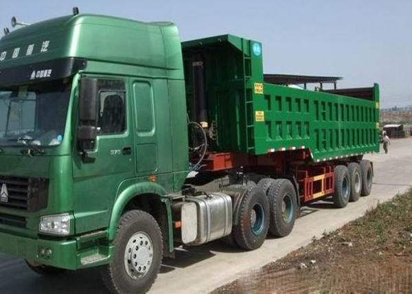 Do caminhão basculante caminhão de reboque hidráulico semi 80 toneladas de 25-45CBM para o transporte de carga