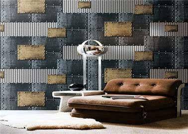 Non - Pasted Retro PVC Waterproof Wallpaper , 3d Wallpaper For Home Wall