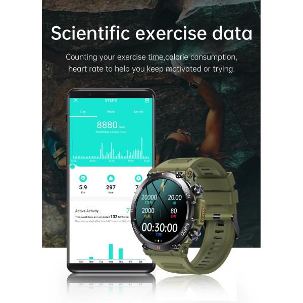 1.39inch Round Outdoor Smart Watch Bracelet Large Screen 4G Android ODM