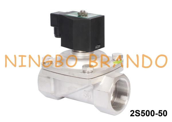 Válvula de solenoide elétrica 24V de aço inoxidável da água de 2 polegadas 220V