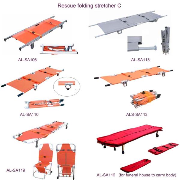 CE ISO Aluminum Alloy Rescue Folding Stretcher Medical Emergency Stretcher (ALS-SA110)