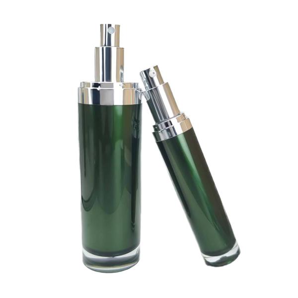 Acrylic Cosmetic Packaging Set 15/30/50/100ml Cream Bottles Squeeze Pump Screen Printing Surface for Skin Care Serum Face Lotion