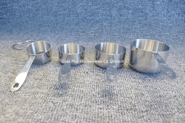 Professional non magnetic stainless steel measuring cups and spoons set round shape milk powder cups