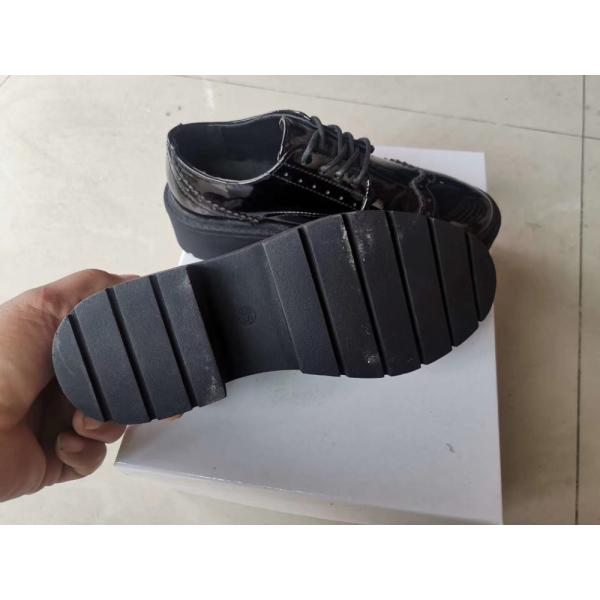 Vintage Balck PU Leather Shoes Patent Leather Oxfords Womens