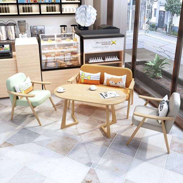 Wholesale Restaurant Furniture Dining Table Chair Sofa Set Nordic Style Solid Wood OEM Factory Manufacturer