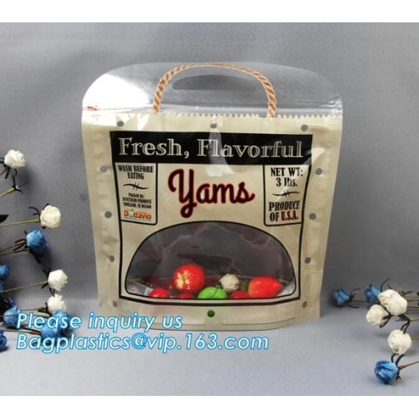 breathable opp cellophane plastic fresh vegetables packaging bag, vegetable fresh keeping freezer bag, reusable zipper s