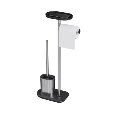 Household Stainless Steel Bathroom TPR Toilet Brush Holder Set Durable Toilet Brush Tissue Holder