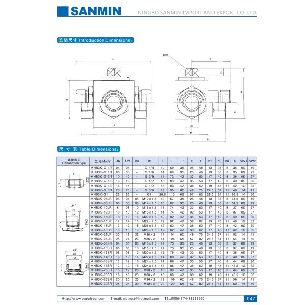 31.5MPa Male Thread 3 Way Hydraulic Ball Valve