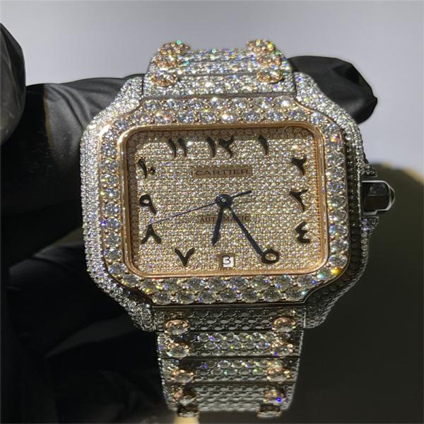 Os diamantes amigáveis do ODM de Eco Moissanite Cartier Watch Pocket Friendly olham para homens