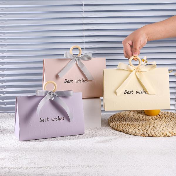 Luxury Minimalist Gift Boxes Bags Scarf Sock Wedding Favor Packaging Coating Glossy / Matte