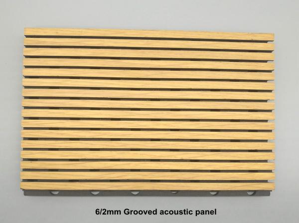 Recording Room Slat Wooden Grooved Acoustic Panels Sound Absorption Building Material