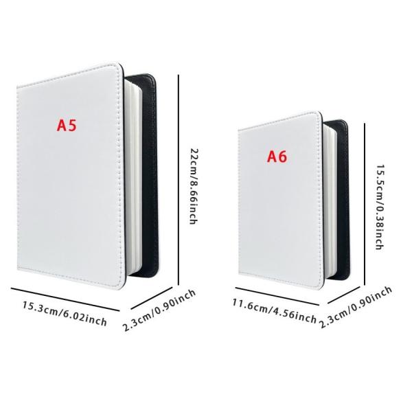 Double Sided Sublimation Leather Detachable Binder Notebook A5 A6 Sublimation Notebook Covers Blanks