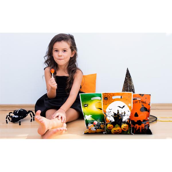Halloween Party Favor For Kids Candy Goody Bag, Designs Plastic Trick Or Treat Goodie Bags, Halloween Loot Gift Bag
