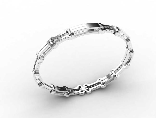 Top Quality Europe Fashion Stainless Steel Genuine Leather Silicone Bangle Bracelet ADB1